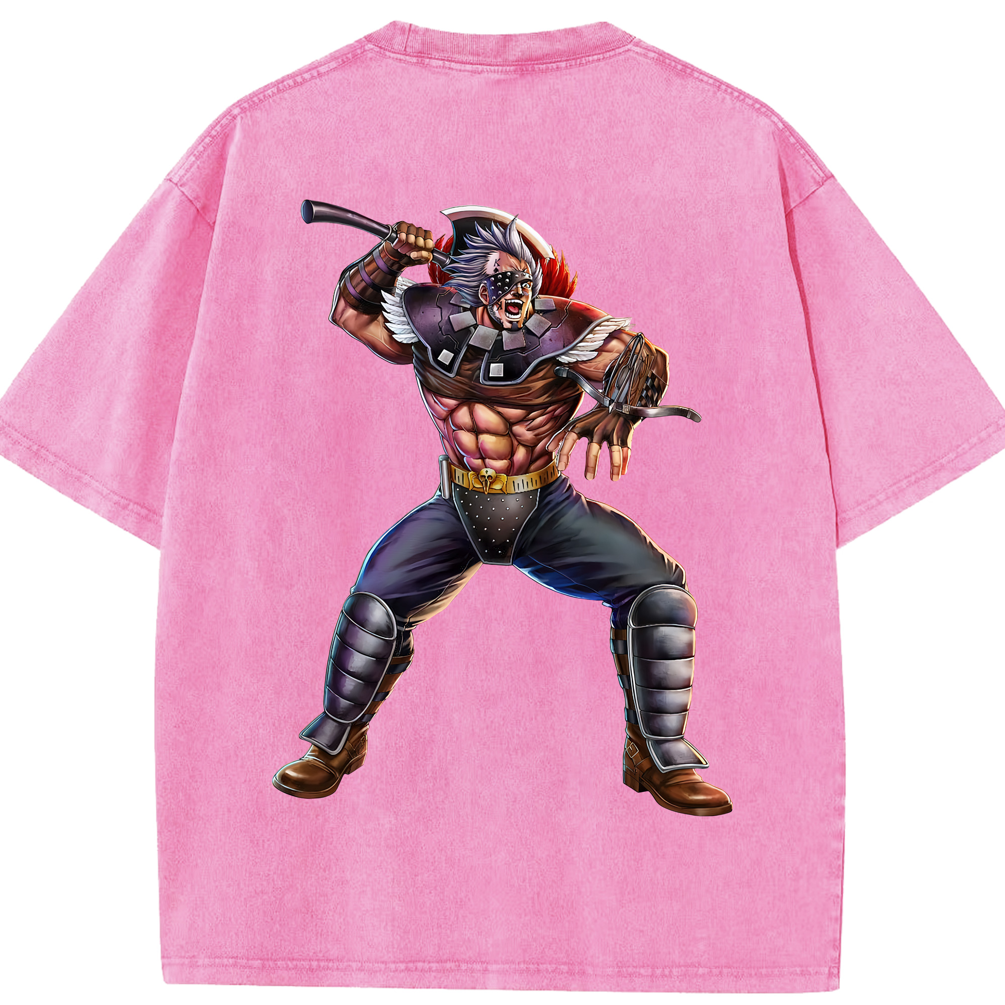（画像用） 北斗の拳 Fist of the North Star 綿100% ヴィンテージ風 半袖Tシャツ（背面プリント）